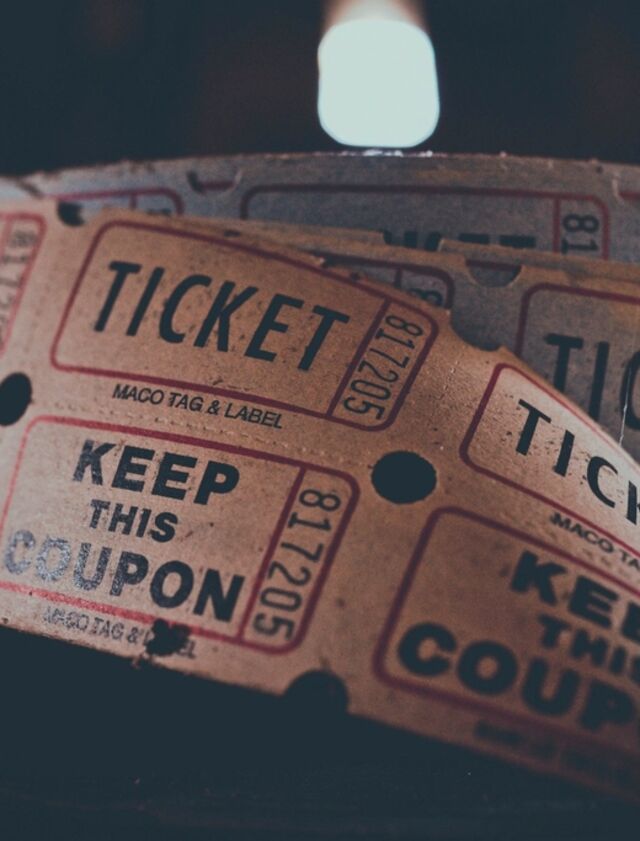 A roll of paper raffle tickets